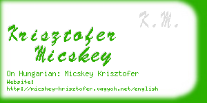 krisztofer micskey business card